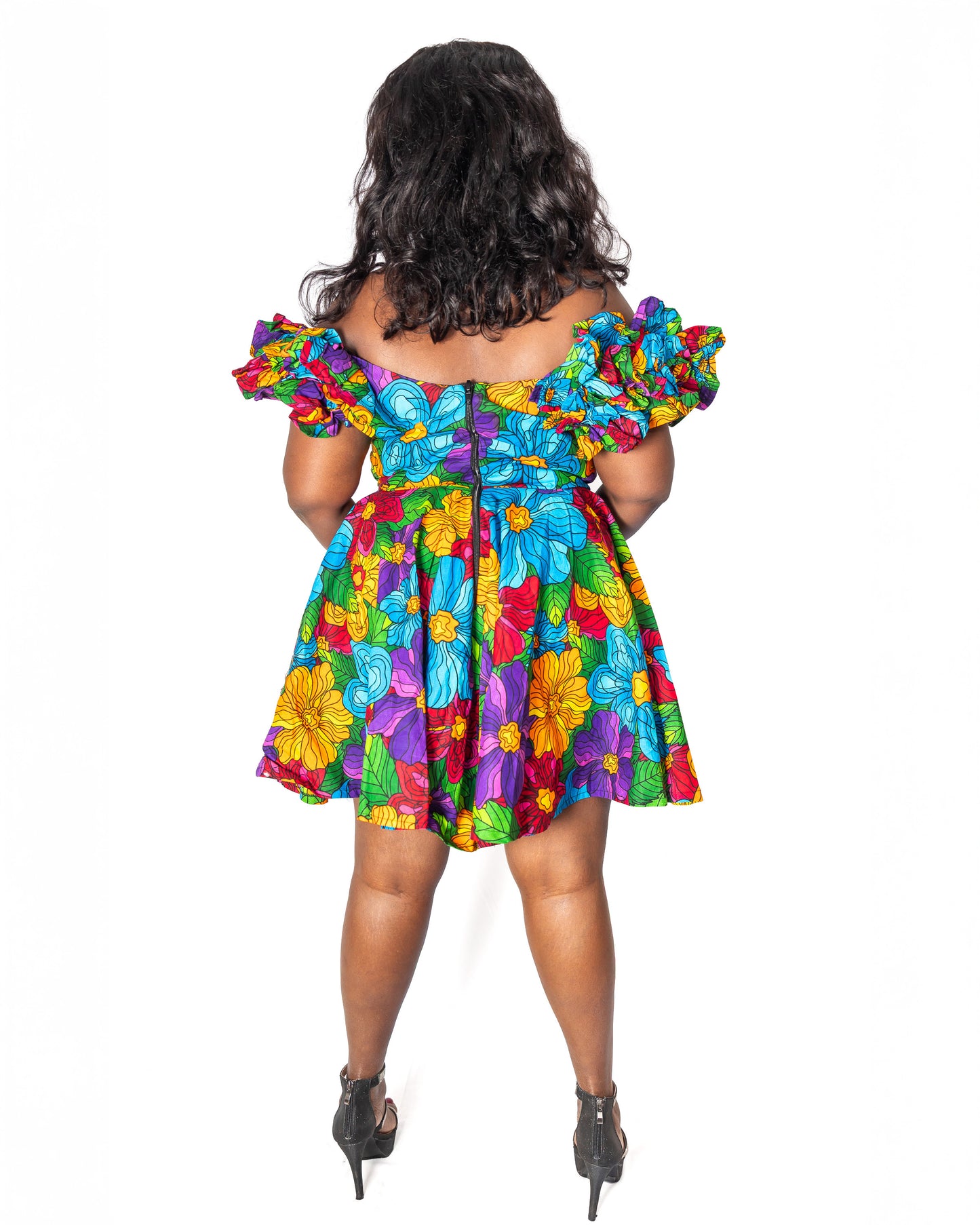 Saida Ankara Off-shoulder dress