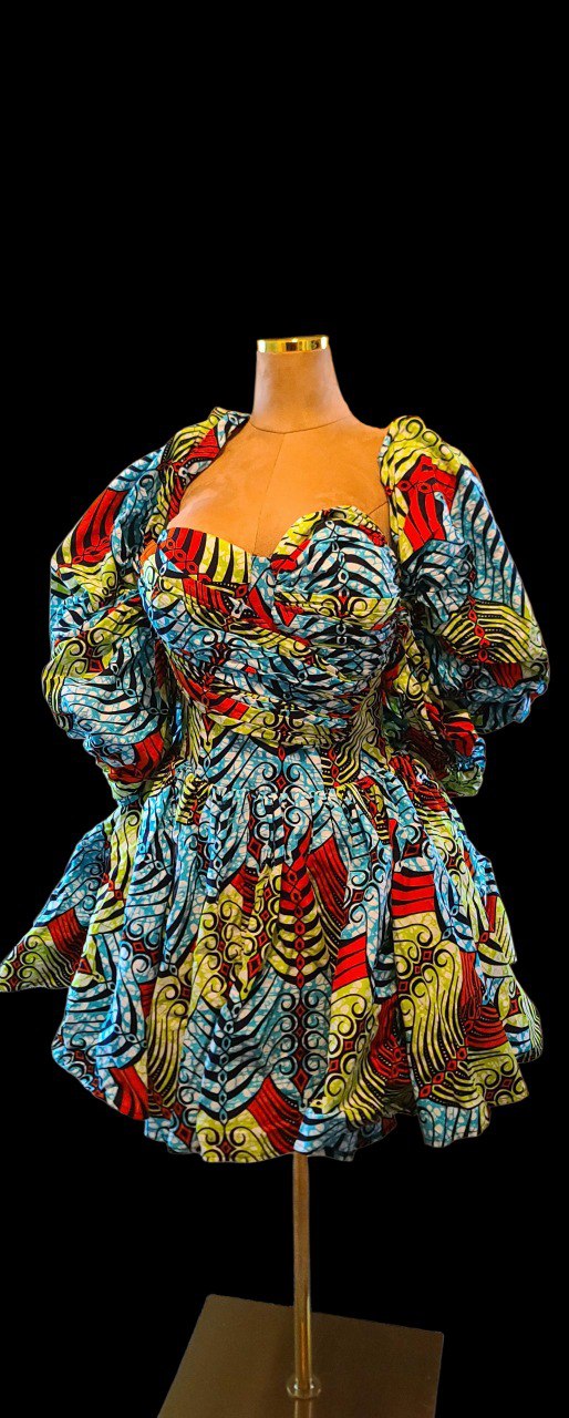 Off shoulder Ankara Dress