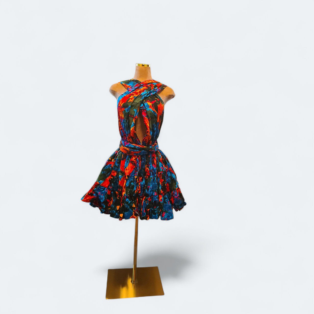 Ankara Infinity Dress – Multicolor Floral Print