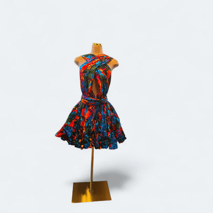 Ankara Infinity Dress – Multicolor Floral Print