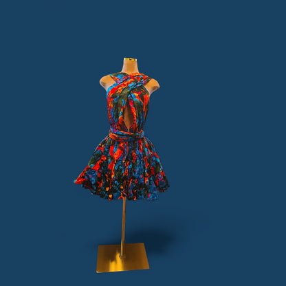 Ankara Infinity Dress – Multicolor Floral Print