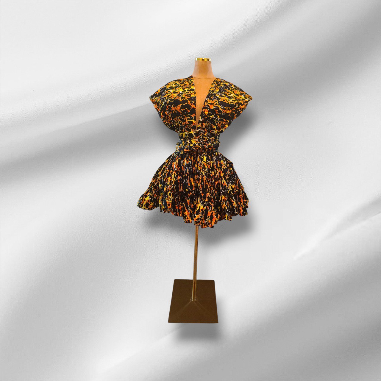 Ankara Infinity Dress – Multicolor Floral Print