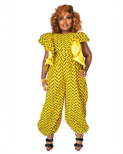 Jumpsuit with flared sleeves