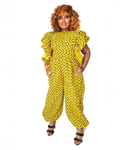 Jumpsuit with flared sleeves