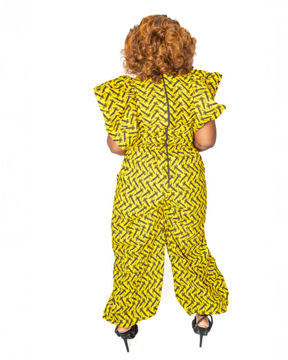 Jumpsuit with flared sleeves