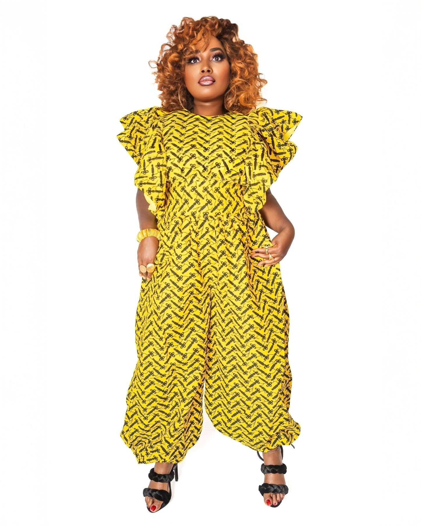 Jumpsuit with flared sleeves