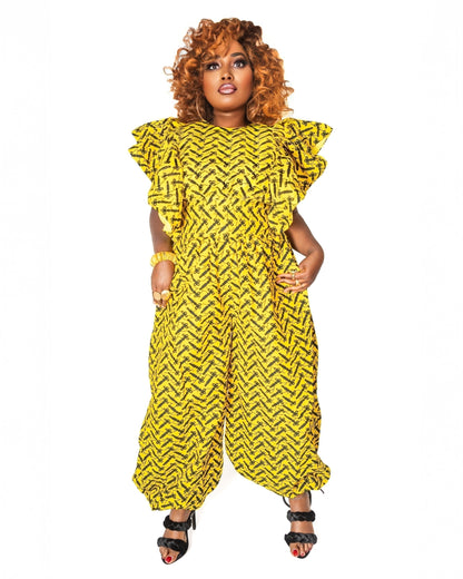 Jumpsuit with flared sleeves