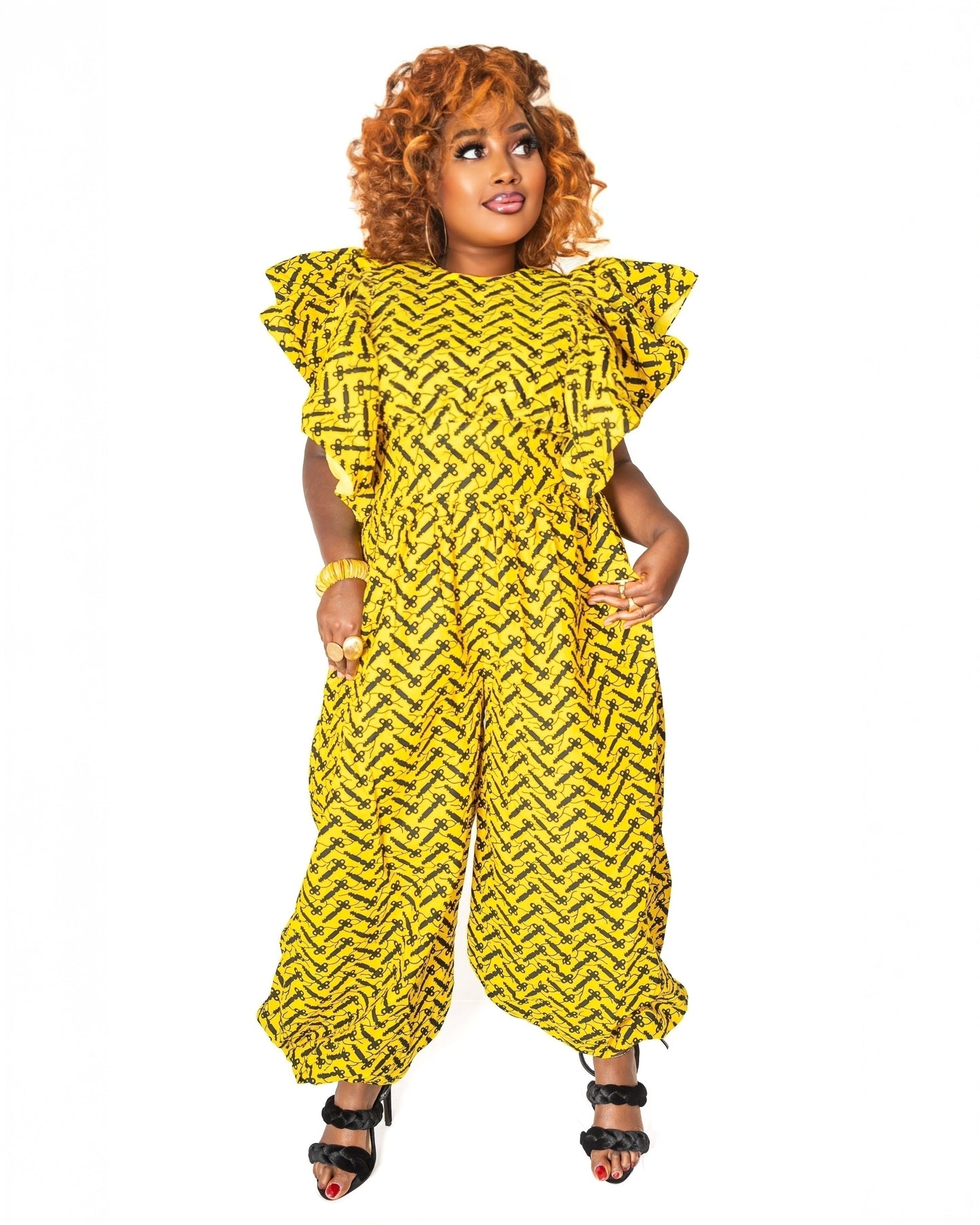 Jumpsuit with flared sleeves