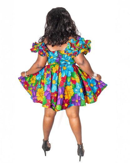 Saida Ankara Off-shoulder dress