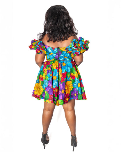 Saida Ankara Off-shoulder dress