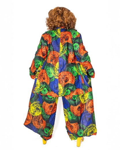 Bold Ankara Swirl Pant & BLazer– Wide Leg Design