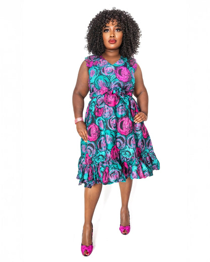 Sleeveless Dress With Belt