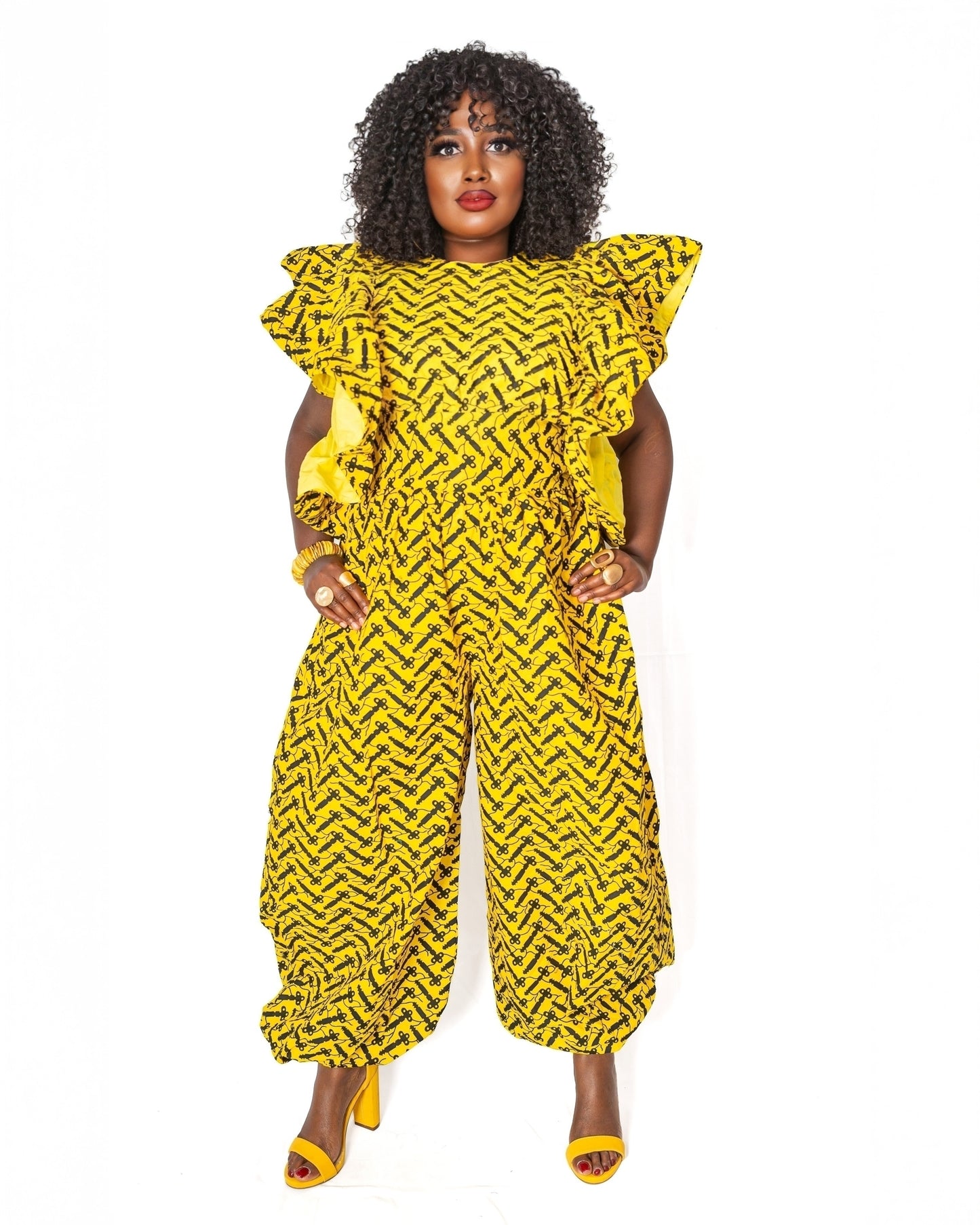 Jumpsuit with flared sleeves