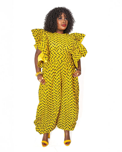 Jumpsuit with flared sleeves