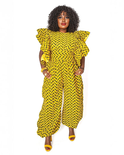 Jumpsuit with flared sleeves